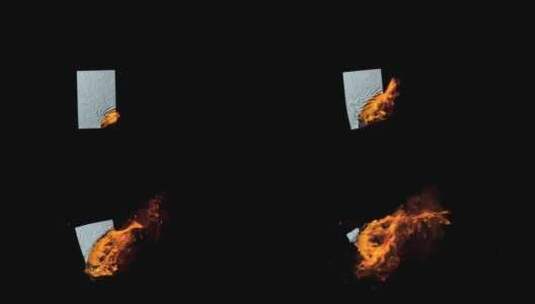 燃烧的纸张 3D渲染火焰特效高清在线视频素材下载