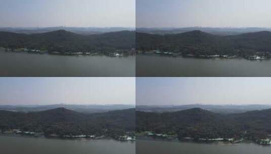 航拍湖北武汉东湖5A景区珞珈山高清在线视频素材下载