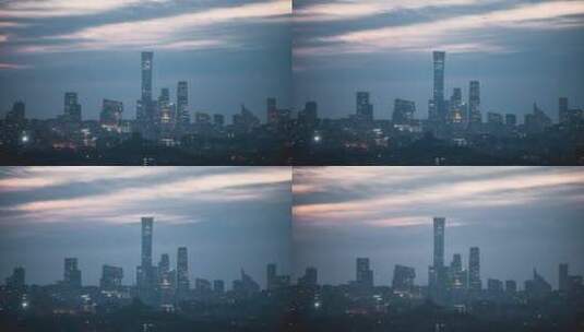 北京国贸CBD城市风光延时4K高清在线视频素材下载