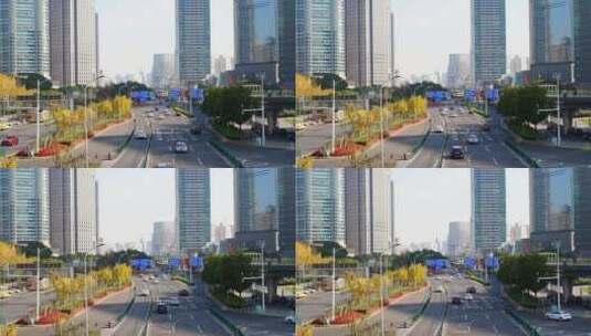 上海市区的道路高清在线视频素材下载