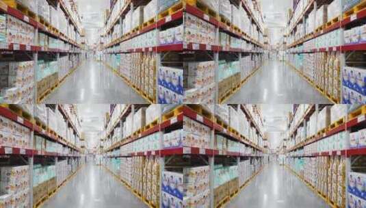 量贩超市货架上的商品高清在线视频素材下载