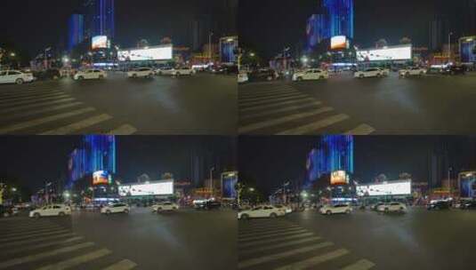 广西南宁街头夜景高清在线视频素材下载