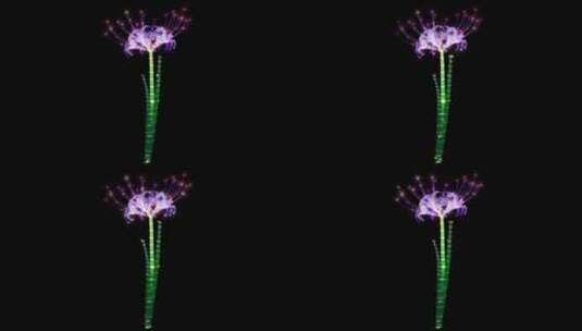 粒子全息花朵背景高清在线视频素材下载