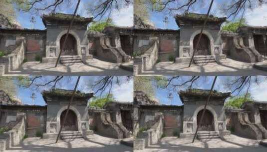 北京室内遗存的旧寺庙遗址高清在线视频素材下载