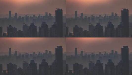 重庆朝天门城市浮影长焦高清在线视频素材下载