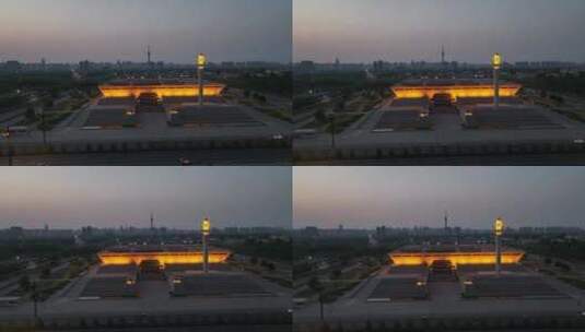 洛阳洛河航拍牡丹大桥中原明珠塔博物馆西工高清在线视频素材下载