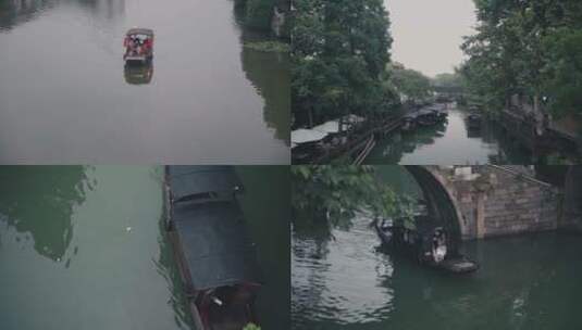 【合集】船河流船夫乘客游船古建筑桥小船高清在线视频素材下载