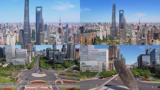 4K上海风景合集城市航拍高清在线视频素材下载