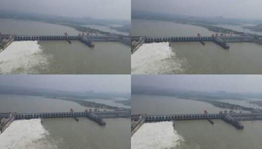 航拍湖北宜昌葛洲坝水电站高清在线视频素材下载