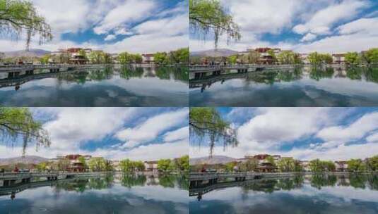 8K布达拉宫湖中延时2高清在线视频素材下载