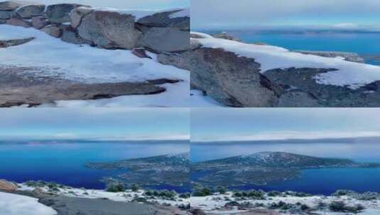 落日余晖映雪景一抹夕阳美如画，治愈系风景高清在线视频素材下载