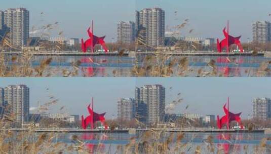 诸城 地标建筑 延时摄影 城市空镜头 空镜头高清在线视频素材下载