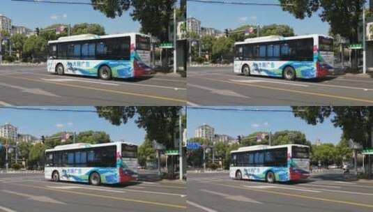 城市公交车高清在线视频素材下载