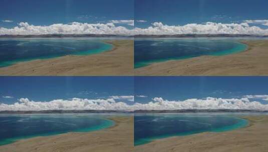 西藏扎日南木措错高原湖泊自然风光航拍高清在线视频素材下载