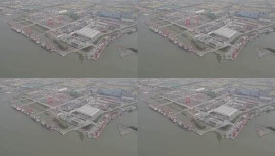 张家港港口航拍4K Dlog高清在线视频素材下载