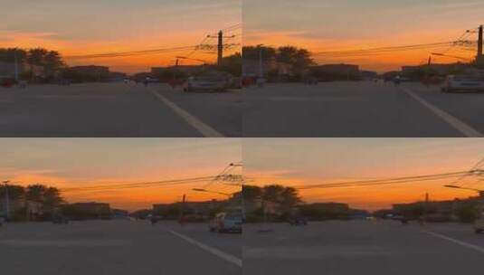 黄昏下的街道高清在线视频素材下载