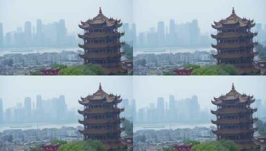 武汉武昌区黄鹤楼建筑风景高清在线视频素材下载