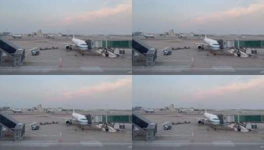 杭州萧山机场国航航班起飞高清在线视频素材下载