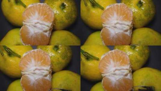 剥开的水果砂糖橘青皮蜜橘高清在线视频素材下载