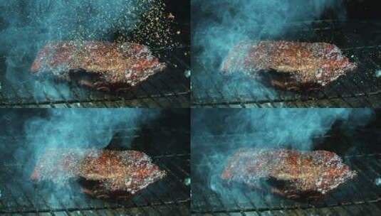牛肉牛排煎制美食西餐高清在线视频素材下载