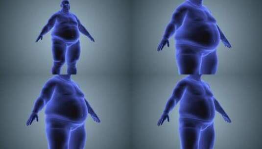 男性变瘦动态变化减肥3D效果倒放长胖高清在线视频素材下载