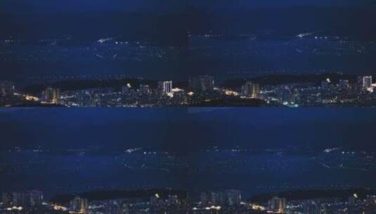 云南大理者磨山洱海城市夜景美丽风景高清在线视频素材下载