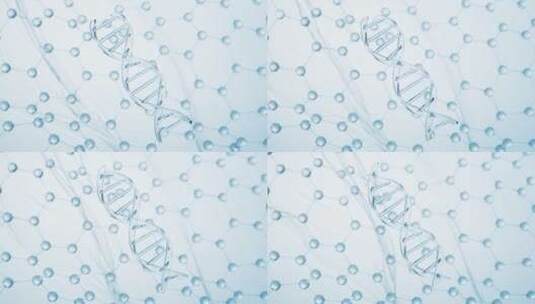 透明生物科技DNA结构3D渲染高清在线视频素材下载