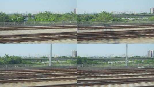 高铁车窗视角铁路实拍高清在线视频素材下载