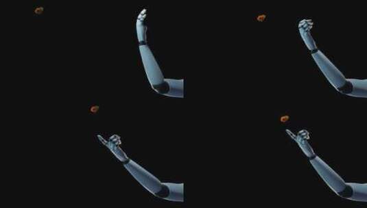 机器人的手指与蝴蝶高清在线视频素材下载