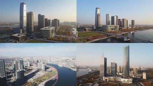 天津滨海新区于家堡cbd高清在线视频素材下载