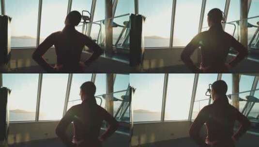女人在健身房锻炼高清在线视频素材下载