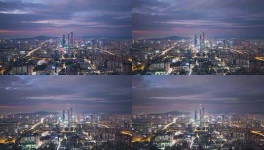 广州珠江新城城市天际线延时航拍高清在线视频素材下载