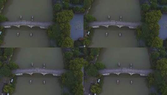 浙江省杭州市拱墅区大运河拱宸桥航拍高清在线视频素材下载