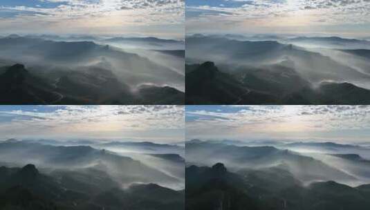 云雾缭绕山峦间高清在线视频素材下载