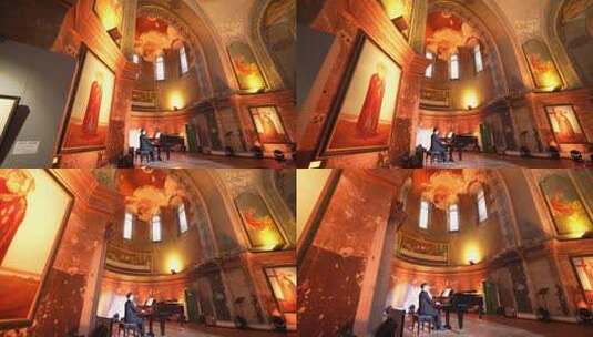 哈尔滨索菲亚大教堂现场演奏4K原始素材高清在线视频素材下载