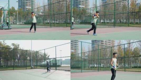 运动打网球高清在线视频素材下载