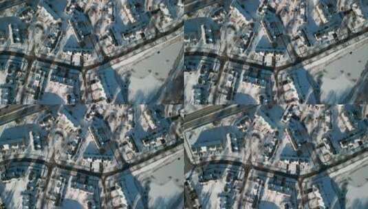 航拍冬季城市风景高清在线视频素材下载