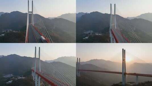 4K航拍 贵州第一特大桥高清在线视频素材下载