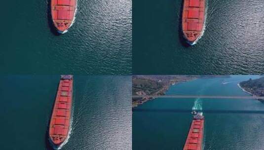 海上的货船高清在线视频素材下载