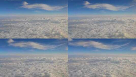 飞机窗外重庆上空云海风光高清在线视频素材下载
