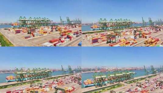 天津港港口码头集装箱物流货运海洋运输高清在线视频素材下载