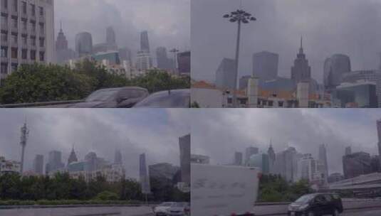 2023广州驾驶汽车看窗外风景珠江新城高清在线视频素材下载