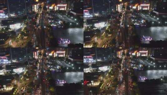 广州天河区交通夜景车流天河路高清在线视频素材下载