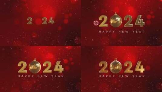 喜庆的2024新年动画背景高清在线视频素材下载