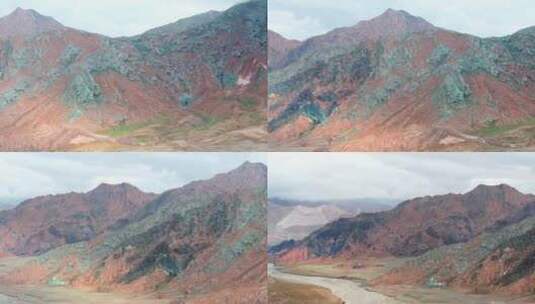 青海昆仑山脉山川河流青藏铁路大气航拍高清在线视频素材下载