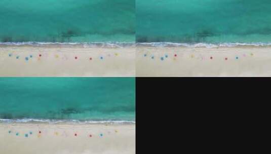 俯瞰蓝色的大海和沙滩高清在线视频素材下载