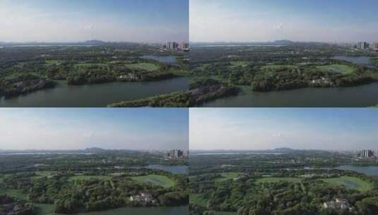 浙江绍兴镜湖国家城市湿地公园航拍高清在线视频素材下载