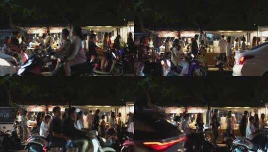 泰国曼谷越南河内城市夜幕晚霞落日车辆车流高清在线视频素材下载