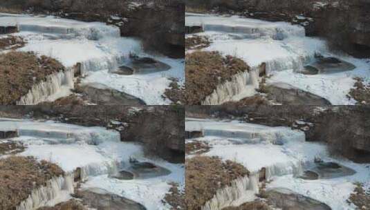 冬季冰封的小河高清在线视频素材下载