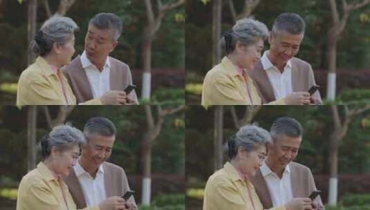 老人看手机 老年幸福生活高清在线视频素材下载